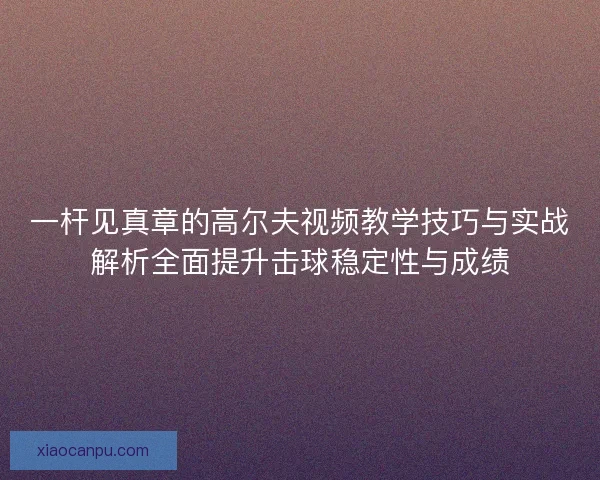 一杆见真章的高尔夫视频教学技巧与实战解析全面提升击球稳定性与成绩